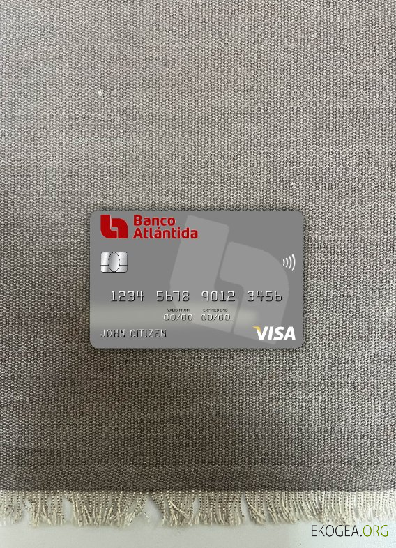 Honduras Banco Atlantida carte de débit visa photolook ,